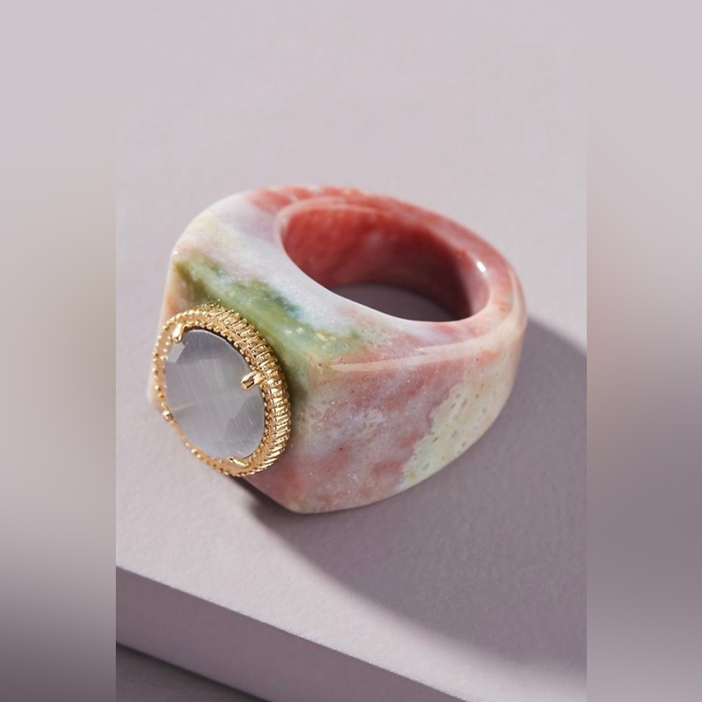 NEW! Anthropologie Mystical Stone Ring Size 10 $48